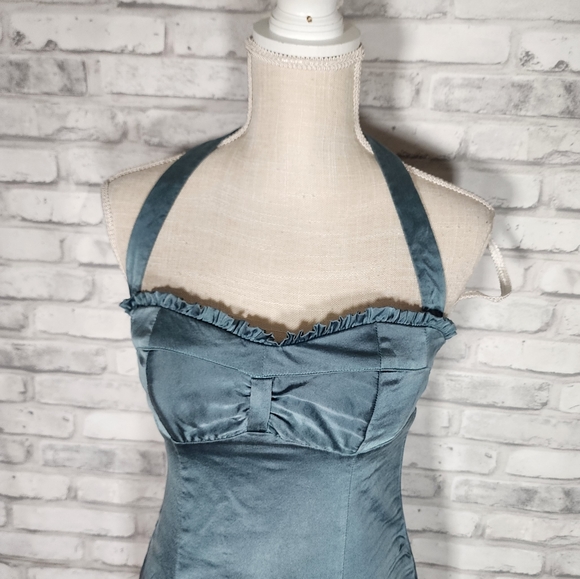 Vintage Betsey Johnson Halter Ombre Blue Evening dress - Picture 11 of 13